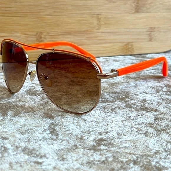 Brand New Batali Neon Orange Frame Aviator Sunglasses Gradient Lens main image 7